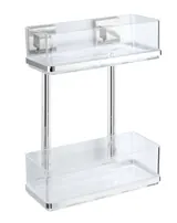 WENKO Vacuum-Loc Edelstahl Wandregal 2 Etagen Quadro 2-Etagen-Wandregal ohne Bohren